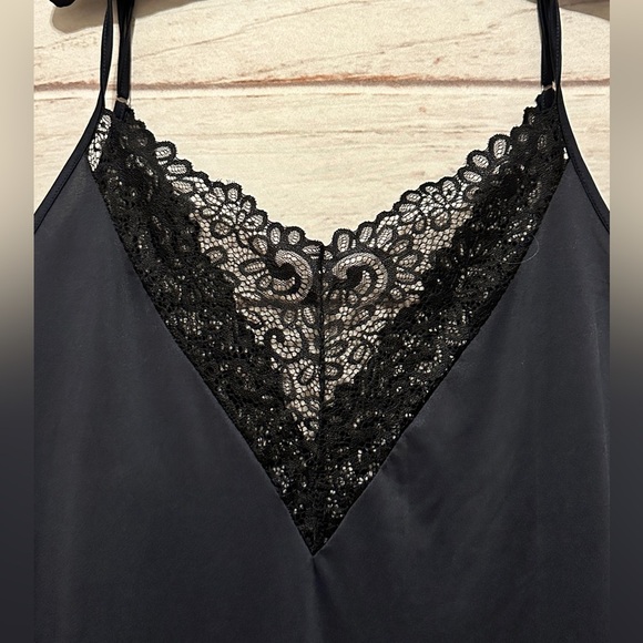 5XL Black Laced Trim Satin Slip/Cami 
Perfect for Layering - Picture 3 of 6